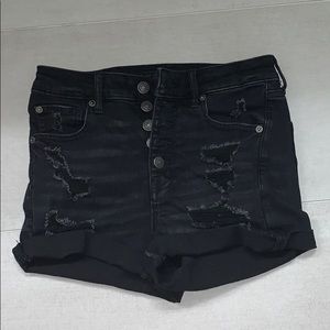 Black jean shorts
